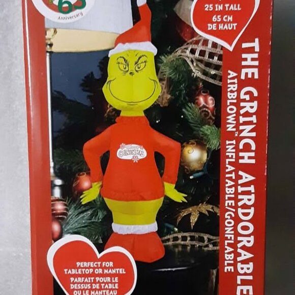 GRINCH Airdorable Airblown Inflatable ~ 25" Tall ~ Christmas ~ New - Picture 1 of 2